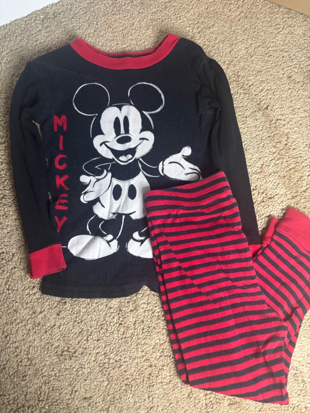 Disney Mickey Mouse Pajama Set - Black and Red